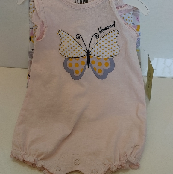 Laughing Llama Butterfly Baby Clothes Onsie Lot of 3 - Picture 4 of 4